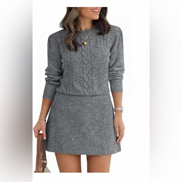 None Dresses & Skirts - 🆕Cable Knit Sweater Dress